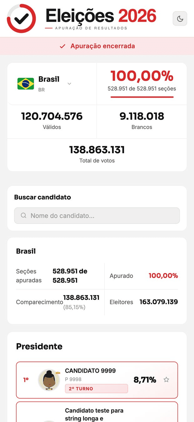 Apuração no celular